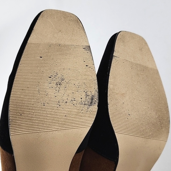 Tender Tootsies Pilar-2 Colourblock Heeled Pump Black Tan Brown Size 6W - Picture 9 of 14